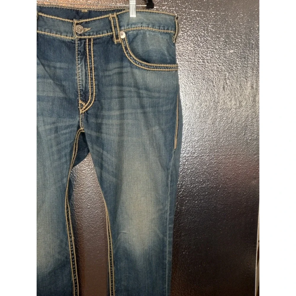 True Religion Deadwood Ropestitch Jeans Size 44 Designer Straight Flap Pocket